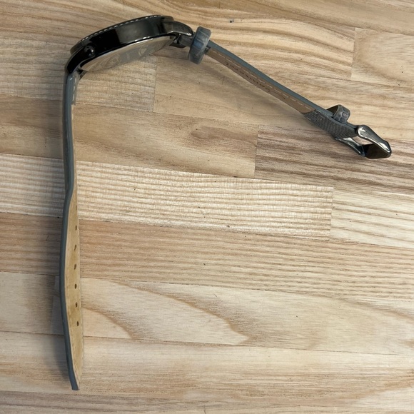 Jeanneret Ladies Watch Crystal Embellishments Pearl Dial Genuine Leather Strap - Picture 6 of 10